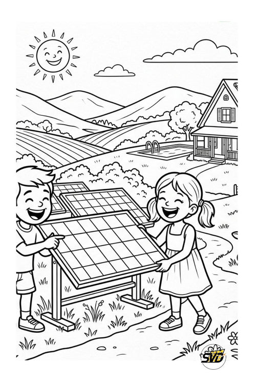 40 Plantillas de Energía Solar para Colorear | PDF Imprimible